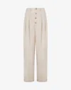 Moschino High Waist Wide Leg Trousers With Button Detailing In Multi