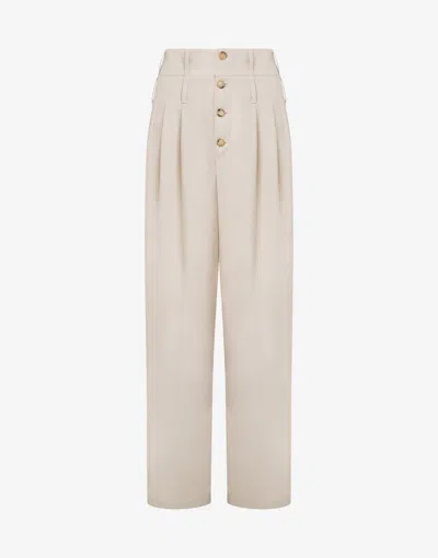 MOSCHINO GABARDINE TROUSERS WITH TRENCH DETAILS