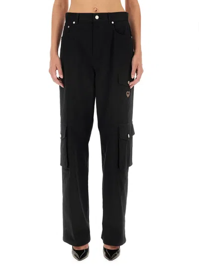 Moschino Gabardine-weave Cargo Pants In Black