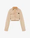 Moschino Patch-pocket Cotton Jacket In Neutral