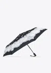 Moschino Geometric Pattern-print Open And Close Umbrella In Black