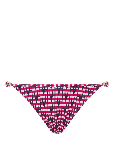 Moschino Geometric Print Bikini Bottom In Blue