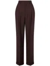 Moschino Geometric-print High-rise Trousers In Brown