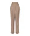 Moschino Geometric-print Virgin-wool Trousers In Brown