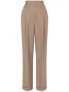 Moschino Geometric-print Virgin-wool Trousers In Nude