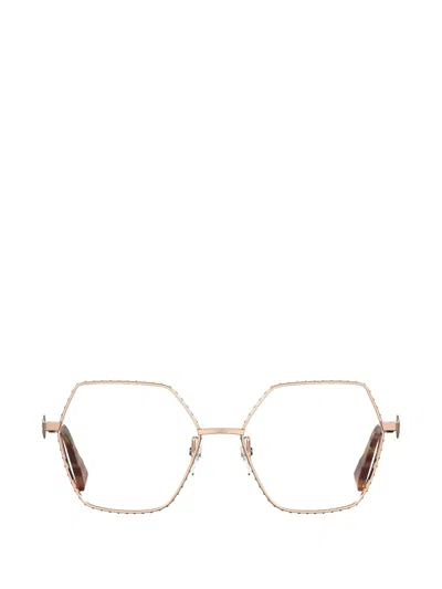 Moschino Geometric-frame Glasses In Gold