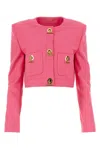 Moschino Cropped Structured Blazer With Buttoned Sleeves