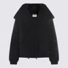 Moschino Quilted Down Jacket Wide Collar In Black