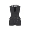 Moschino Sleeveless Wool Vest Tailored Stitching In Gray