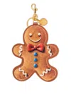 Moschino Gingerbread-man Charm Keyring In Brown