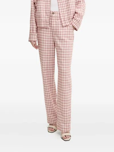 Moschino Gingham Check Pants In Pink