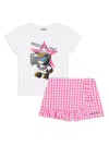 Moschino Gingham-print T-shirt And Shorts In White