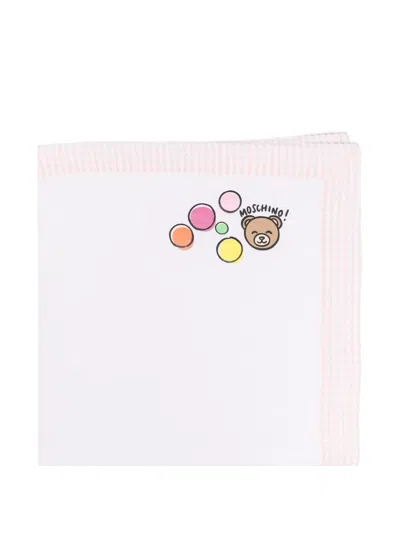 Moschino Gingham-trim Blanket In Pink