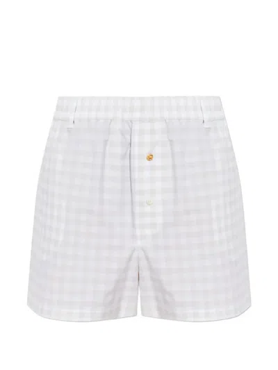 Moschino Gingham-pattern Shorts In White