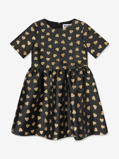 Moschino Babies'  Girls All Over Hearts Dress In Black