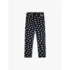 Moschino Heart-print Cotton Leggings In Black/gold