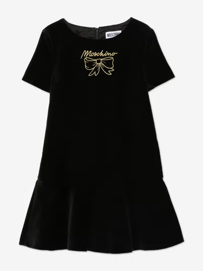 Moschino Babies' Girls Bow Logo Dress In Black