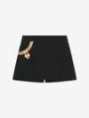 Moschino Chain-print High-waist Skorts In Black