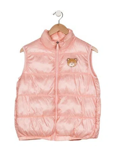 Pre-owned Moschino Kids' Girls' Down Winter Jacket In Pink