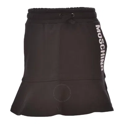 Moschino Girls Drawstring Logo-print Skirt In Black