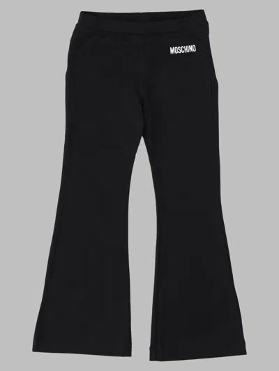 Moschino Girls Flared Long Trousers In Black