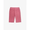 MOSCHINO MOSCHINO GIRLS FUXIA ALLOVER LOGO KIDS BRANDED-PATTERN WOVEN SHORTS 8-14 YEARS