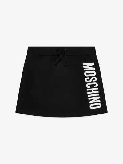 Moschino Kids' Girls Jersey Logo Skirt In Black