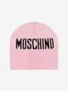 Moschino Intarsia-knit Logo Beanie In Pink