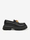 MOSCHINO GIRLS LEATHER LOGO LOAFERS