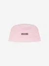 Moschino Logo-appliqué Woven Hat In Pink