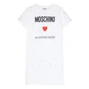 Moschino Logo-embroidered Cotton T-shirt Dress In White