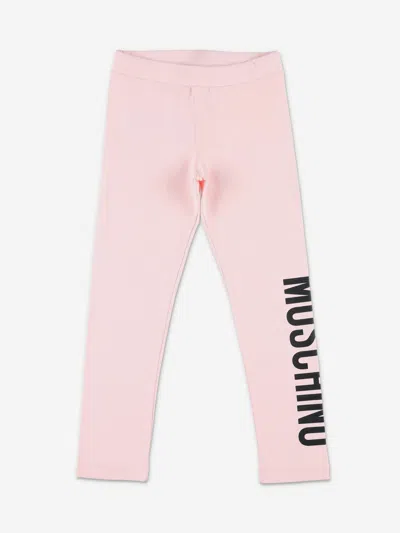 Moschino Babies'  Girls Logo Leggings In Pink