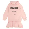 Moschino Girls Logo-print Hooded Dress In Pink