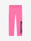 Moschino Girls Logo Print Leggings In Pink