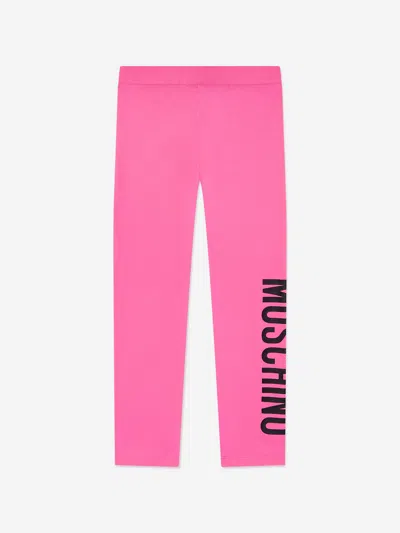 Moschino Kids'  Girls Logo Print Leggings In Pink