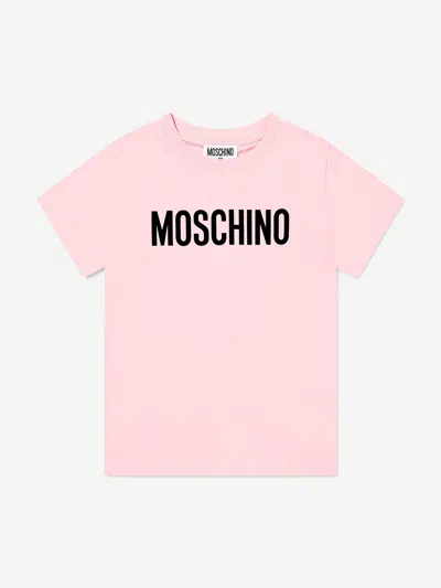 Moschino Kids'  Girls Logo Print T-shirt In Pink