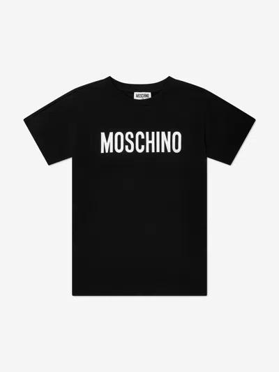 Moschino Babies'  Girls Logo T-shirt Dress In Black