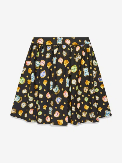 Moschino Kids' Teddy Bear-print Skirt In Black