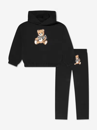 Moschino Babies' Girls Teddy Bear Legging Set In Black