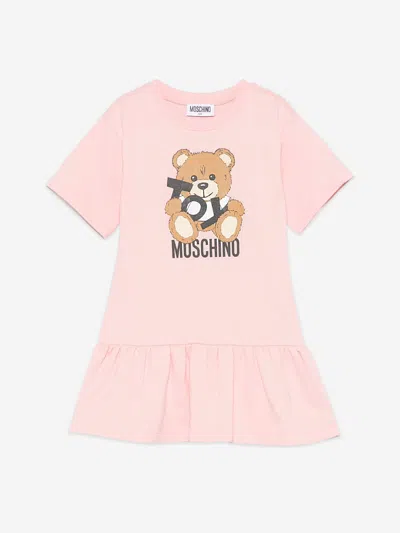 Moschino Kids'  Girls Teddy Bear Logo Dress In Pink