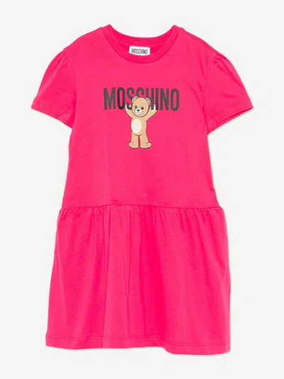 Moschino Babies' Girls Teddy Bear Logo Dress In Pink