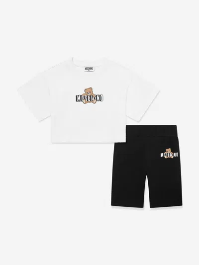 Moschino Babies'  Girls Teddy Bear Logo Short Set In Multi