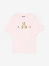 Moschino Girls Teddy Bear Logo T-shirt In Pink
