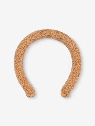 Moschino Kids' Girls Teddy Fleece Headband In Brown