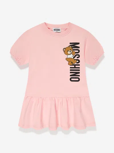 Moschino Kids' Girls Teddy Logo Jersey Dress In Pink