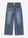 Moschino Girls Wide Leg Teddy Bear Jeans In Blue