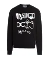 Moschino Glitch-effect Logo Sweatshirt In Black