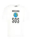 Moschino Globe-print Short-sleeved T-shirt In White