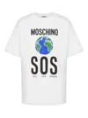 Moschino Graphic Print Crew Neck Short Sleeves Top In White