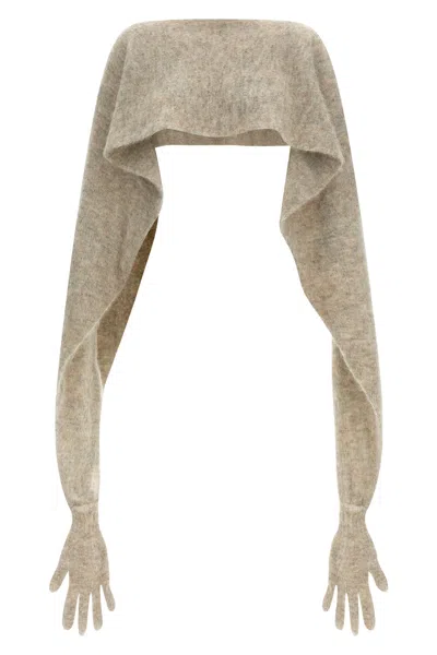 Moschino Gauze Mohair Blend Cape In Gray